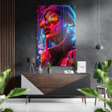 Diva pop neon quadro in alluminio spazzolato Dibond - 60x39 cm