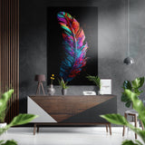 Feather tableau mural en aluminium dibond brossé - 60x39 cm