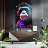 Monkey Kiss quadro da parete in alluminio dibond spazzolato - 60x39 cm