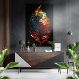 Leaf Brushed Aluminum Dibond Wall Art - 60x39 cm