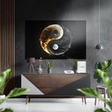Ying Yang Brushed Aluminum Dibond Wall Art - 60x39 cm