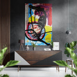 Kandinsky Black Drip Lines Primary Brushed Aluminum Dibond Wall Art - 60x39 cm
