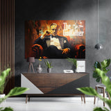 Portrait de patron en smoking dans une fumée ambrée tableau mural en aluminium brossé Dibond - 60x39 cm