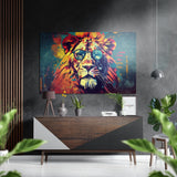 Wise Lion Brushed Aluminum Dibond Wall Art - 60x39 cm
