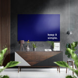 «Keep It Simple» in sfumatura blu navy quadro in alluminio spazzolato Dibond - 60x39 cm