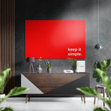 Red Panel White Text Keep It Simple Brushed Aluminum Dibond Wall Art - 60x39 cm