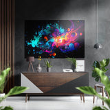 Liquid Bubble Color Splash Brushed Aluminum Dibond Wall Art - 60x39 cm
