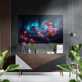 Mushroom Planet Wandbild auf gebürstetem Aluminium-Dibond - 60x39 cm
