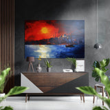 Sunset in Istanbul Wandbild auf gebürstetem Aluminium-Dibond - 60x39 cm