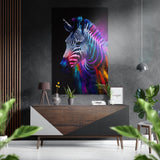 Zebra cuadro mural de aluminio dibond cepillado - 60x39 cm