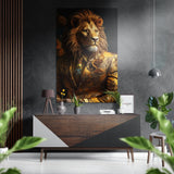 Mr. Lion cuadro mural de aluminio dibond cepillado - 60x39 cm