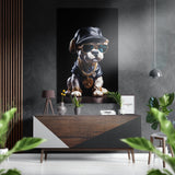 Puppy tableau mural en aluminium dibond brossé - 60x39 cm