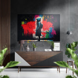 Confrontation Wandbild auf gebürstetem Aluminium-Dibond - 60x39 cm