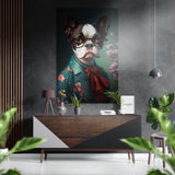 Monsieur Dog Brushed Aluminum Dibond Wall Art - 60x39 cm