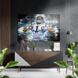 Star-Quarterback Gebürstetes Aluminium-Dibond Wandbild - 60x39 cm