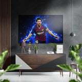Messi Wandbild auf gebürstetem Aluminium-Dibond - 60x39 cm