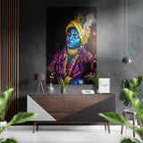 Krishna – Wandbild auf gebürstetem Aluminium-Dibond - 60x39 cm