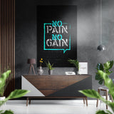 Citation au pochoir turquoise sur mur de briques tableau mural en aluminium brossé Dibond - 60x39 cm