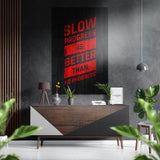 Slow Progress is Better, quadro da parete in alluminio Dibond spazzolato - 60x39 cm