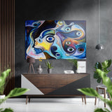 Evil Eye Bead Brushed Aluminium Dibond Wall Art - 60x39 cm