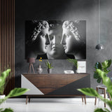 Tres perfiles de bustos en blanco y negro cuadro de aluminio cepillado Dibond - 60x39 cm
