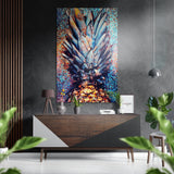 Ananaskrone im Konfetti-Spritzer Gebürstetes Aluminium-Dibond Wandbild - 60x39 cm