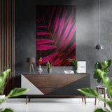 Palmwedel in Magenta und Rosa Gebürstetes Aluminium-Dibond Wandbild - 60x39 cm