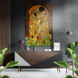 Klimts Der Kuss Wandbild auf gebürstetem Aluminium-Dibond - 60x39 cm