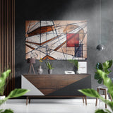 Geometry Brushed Aluminium Dibond Wall Art - 60x39 cm