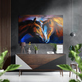 Horses in Love Brushed Aluminium Dibond Wall Art - 60x39 cm