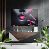 Woman in Ink Brushed Aluminium Dibond Wall Art - 60x39 cm