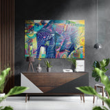 Elefante Astratto – Quadro da parete in alluminio spazzolato Dibond - 60x39 cm