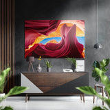 Crimson Canyon Sandstone Waves Brushed Aluminium Dibond Wall Art - 60x39 cm