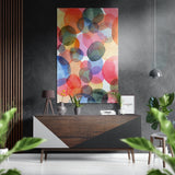 Cercles superposés à l'aquarelle tableau mural en aluminium brossé Dibond - 60x39 cm