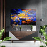Painted Sunset Wandbild auf gebürstetem Aluminium-Dibond - 60x39 cm