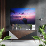 Sunset at the Lake — décoration murale en aluminium brossé Dibond - 60x39 cm