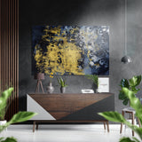 Abstract Gold Wandbild auf gebürstetem Aluminium-Dibond - 60x39 cm