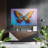 Butterfly Brushed Aluminium Dibond Wall Art