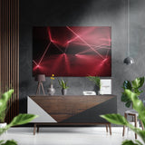 Red Lines Brushed Aluminium Dibond Wall Art