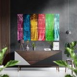 Colorful Wooden — décoration murale en aluminium brossé Dibond - 60x39 cm