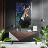 Man at the Corner — décoration murale en aluminium brossé Dibond - 60x39 cm