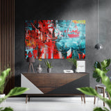Abstract Colors Brushed Aluminium Dibond Wall Art - 60x39 cm