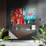 Abstract Colors Brushed Aluminium Dibond Wall Art