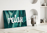 Relax Glass Wall Art.