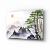 Abstract Forest Glass Wall Art.