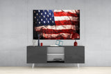 USA Flag Glass Wall Art.