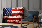 USA Flag Glass Wall Art.