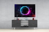 Neon Circle Glass Wall Art.