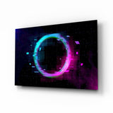 Neon Circle Glass Wall Art.