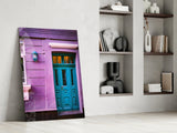 Purple House Glass Wall Art.